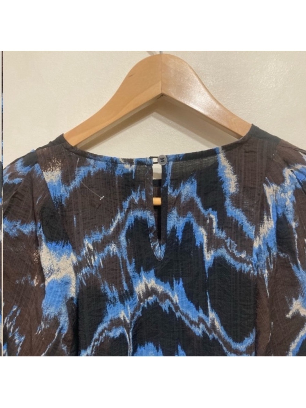 Kaffe Kasusana Blouse Size Small Brown Blue Fade Print Longsleeve New - Picture 9 of 13